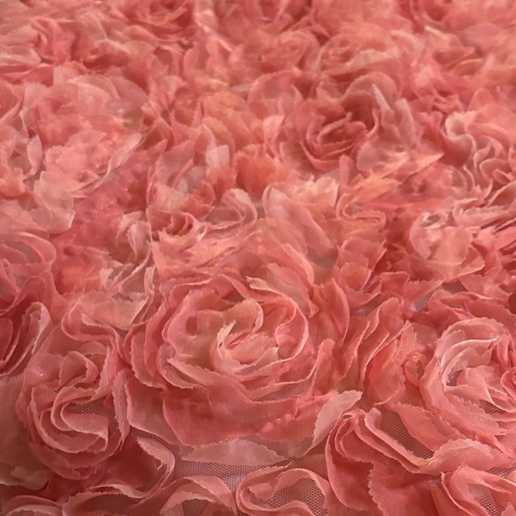 She + Sky Pink Rosette Mini Dress Halter 3D flowers Small EUC - Picture 6 of 12